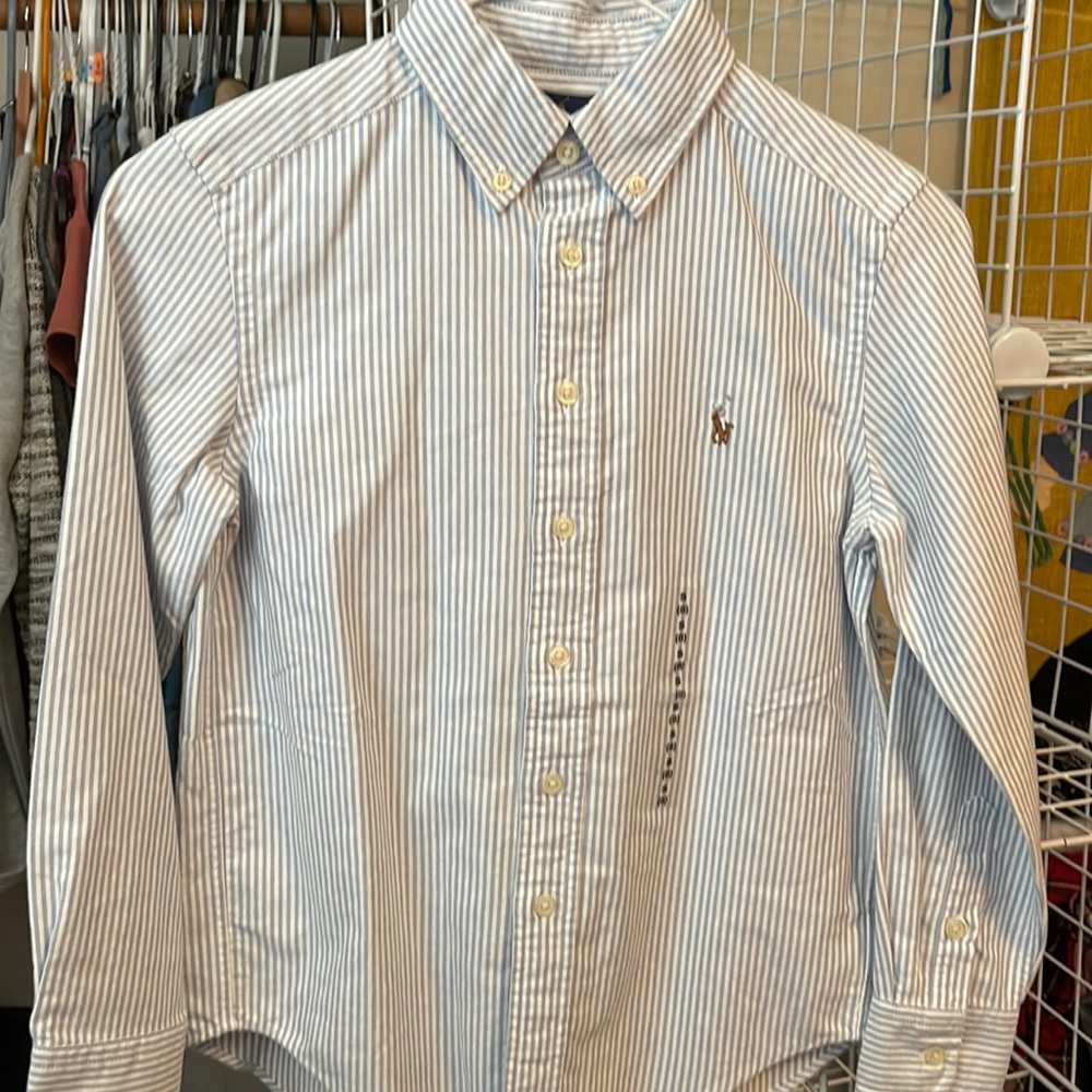 Ralph Lauren girls button down long sleeve shirt